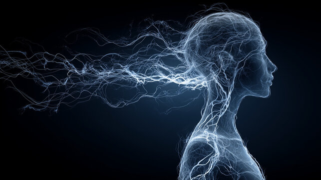 human body electric fields, facia, nerve connections, flow of energy, woman's body