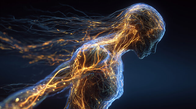 human body electric fields, facia, nerve connections, flow of energy, woman's body