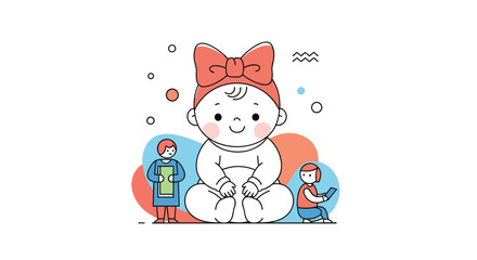 Fototapeta premium Easy transitions a happy baby and motherhood journey