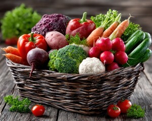 Fresh vegetables in a basket