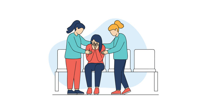 Support and empathy helping a colleague in difficult business situation