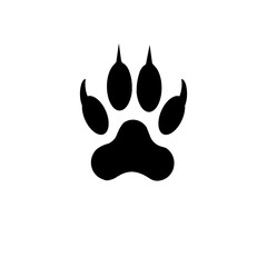 Black Bear Paw Print Icon Symbolizing Wilderness