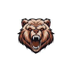 Roaring Bear Head Emblem for Strong Wild Animal Concept