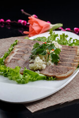 Exquisite cold dish pressed pig ear elbow flower roll slices