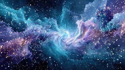 Cosmic nebula swirling in deep space