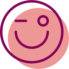Coral or peach Winking Smiley Emoji &ndash; Pastel Flat Vector Style