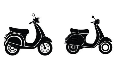 Obraz premium Classic Scooter silhouette Illustrations Vintage Design Elements