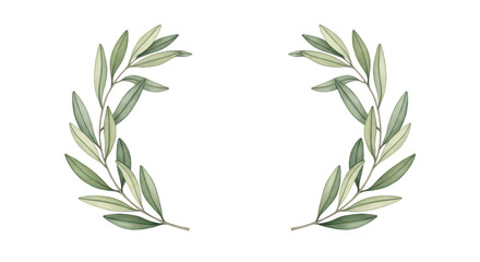 Watercolor Olive Branch Wreath Frame