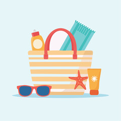 Summer Beach Bag Essentials Sun Protection, Sunglasses, and Towel