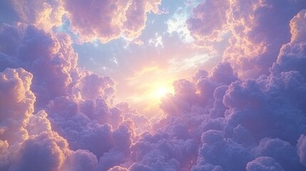 Sunset view from above clouds