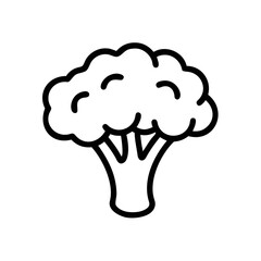 Broccoli Vegetable Icon Outline Isolated on White Background