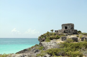 Ancient castle on sea shore 