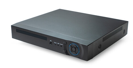 DVR close-up, electrical equipment close-up on white background