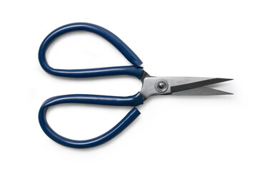 leather scissors new tool close up on white background