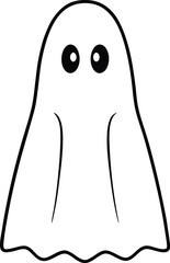A funny, cute cartoon ghost with a healthy, happy smile, perfect for dental and medical illustrations