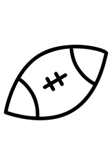 Minimalist line art American football icon, versatile for sports graphic design.
Simple outline drawing of a classic American football, ready for use.
Black and white football illustration, ideal for 