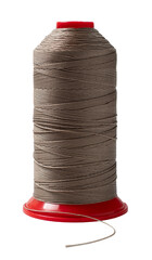 spool of sewing thread close up on white background