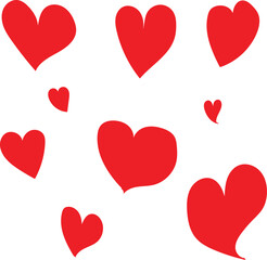 Red Heart Clipart Collection – Romantic Love Symbols for Design & Decor