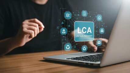 A person touching a lean interface with robotic arms and charts icons on a digital screen - Powered by Adobe