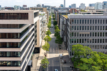 Modern district. Aerial panorama. Urban style.