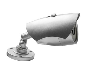 cctv camera close up on white isolated background