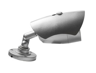 cctv camera close up on white isolated background