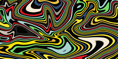 Abstract linear distorted pattern. Retro hippie colorful background Retro, wavy psychedelic pattern wavy psychedelic texture, optical illusion effect