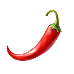 Simple watercolor chili pepper, isolated on a white background. png