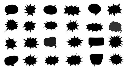 dialogue box silhouette vector set
