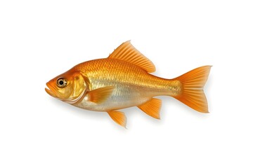 Naklejka premium Gold fish isolated on white background.