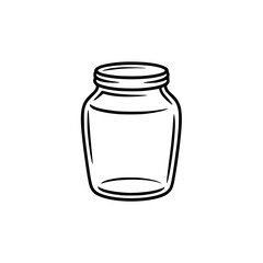 Simple and elegant line illustration of a glass jar