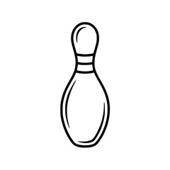 Clean and minimal outline illustration of a single bowling pin
