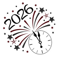 New Year Countdown Clock With Festive Stars midnight celebration