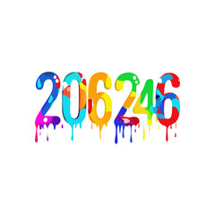 Colorful dripping numbers 206246 dripping paint vibrant