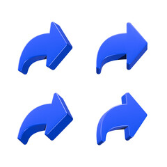 right arrow icon 3d rendering