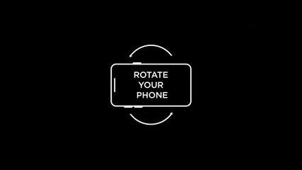animation rotate your phone on black background.4k video