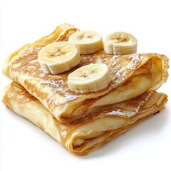 Banana crepe isolate on white background