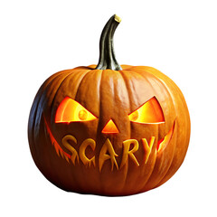 Fototapeta premium Jack-o'-Lantern: Spooky Halloween Pumpkin Carving Design