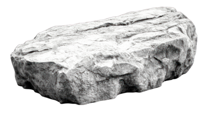 Gray, craggy rock formation against a dark backdrop