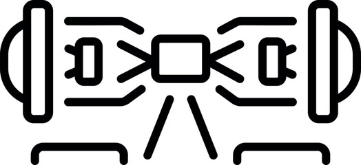 A line style icon showing a bow press tool