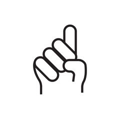 raise finger icon outline editable stroke eps