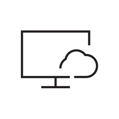 cloud computer tech icon outline editable stroke eps