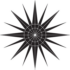 Intricate Circular Burst Design Radiating Sharp Points from the Center a Visually Captivating and Concentric Composition of Geometric Elements