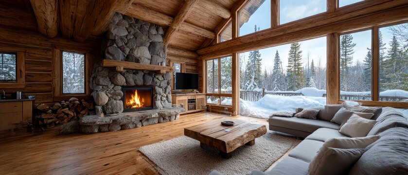Cozy log cabin living room (7)