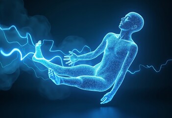 Electric light human body art image