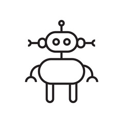 Robot chat bot icon vector eps editable stroke 