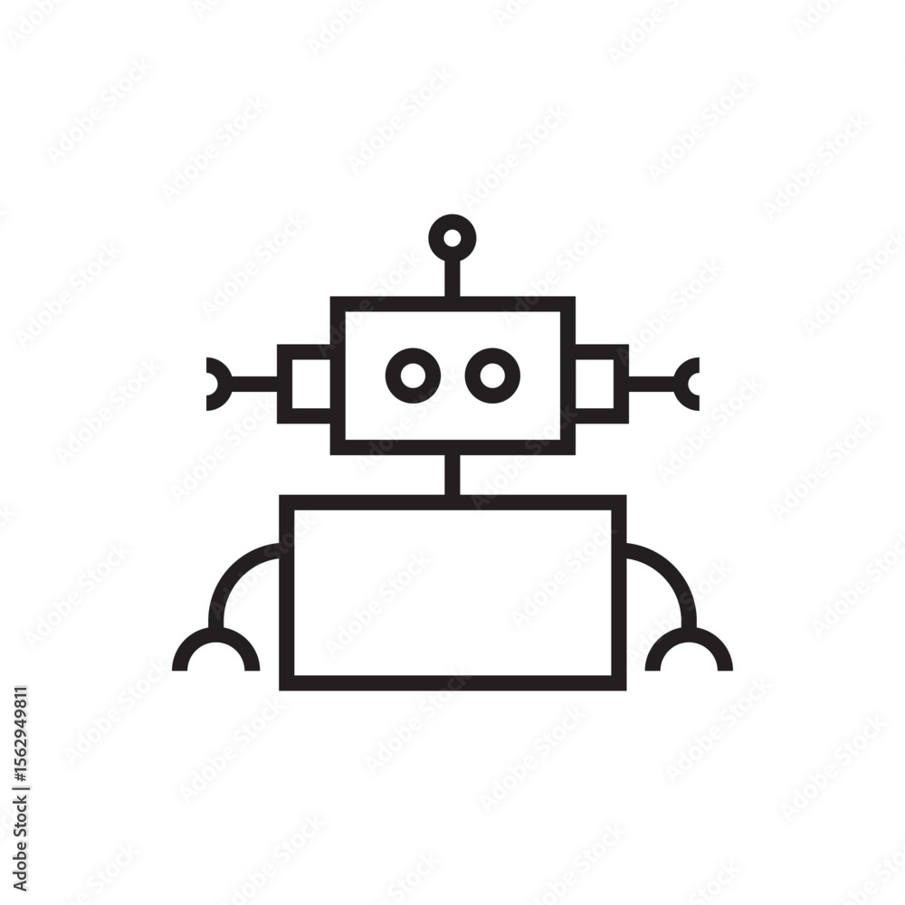 Poster robot chat bot icon vector eps editable stroke