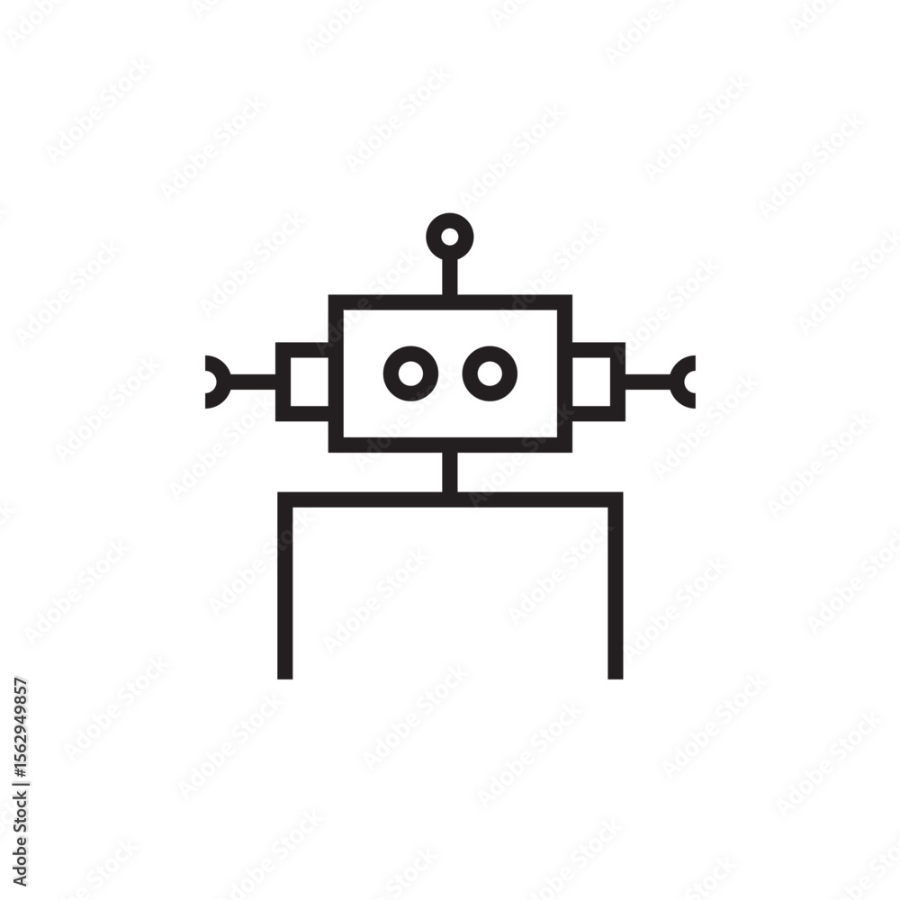 Poster robot chat bot icon vector eps editable stroke