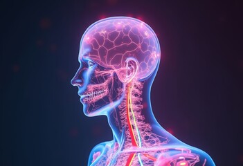Pink Purple Brain Wave Art Picture