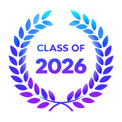 Laurel wreath with gradient neon blue and purple text vector